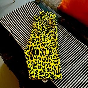 Spirit Hoods velvet leggings cheetah bright yellow and black size small perfect